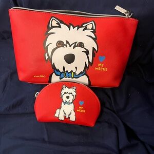 Marc Tetro Red Westie Cosmetic Bag Set
